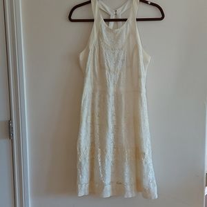 American Eagle Outfitters Cream Lace overlay dress